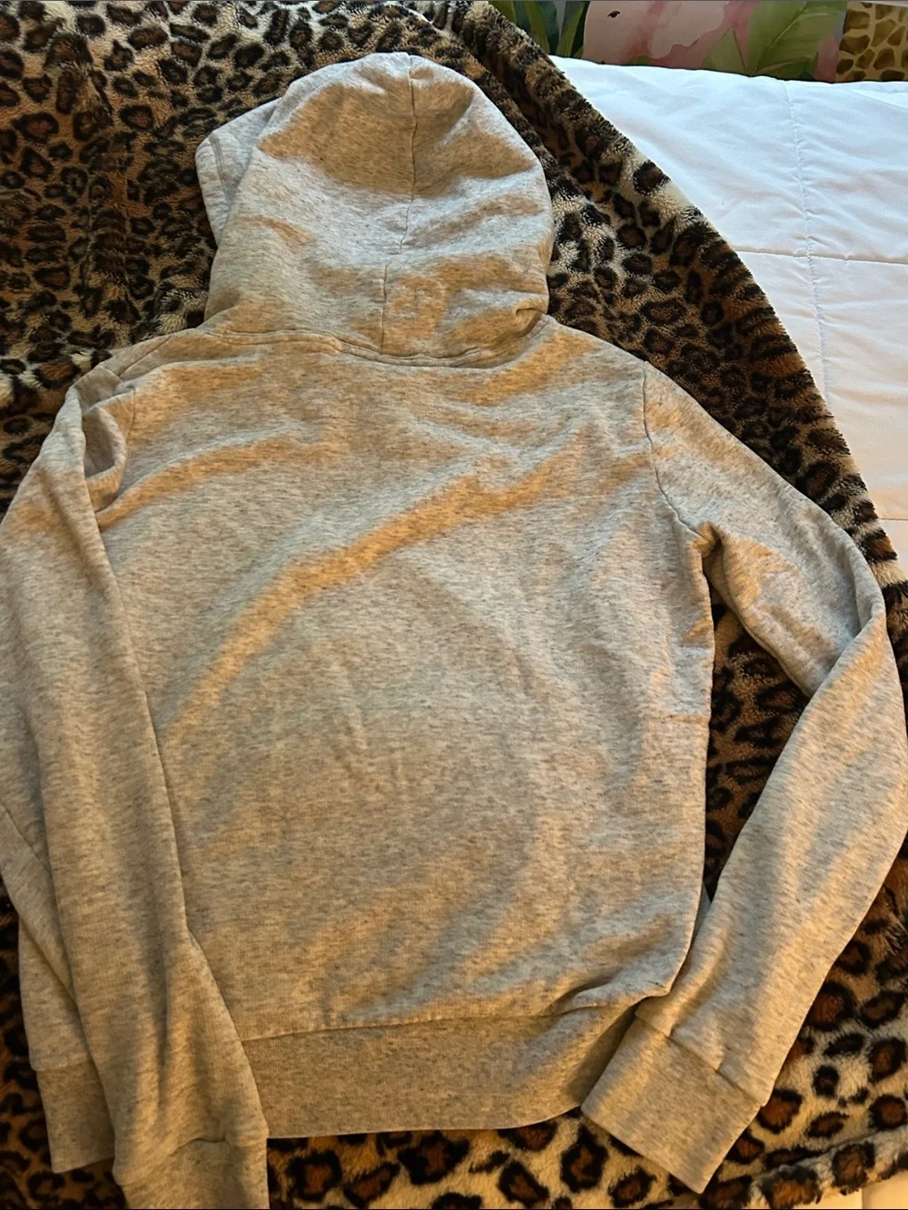 PINK Victoria's Secret Heather Gray Hoodie with Black Logo